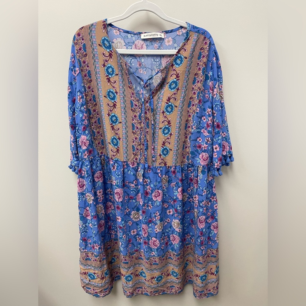 Rustty Dustty Blue Floral Women's Tunic